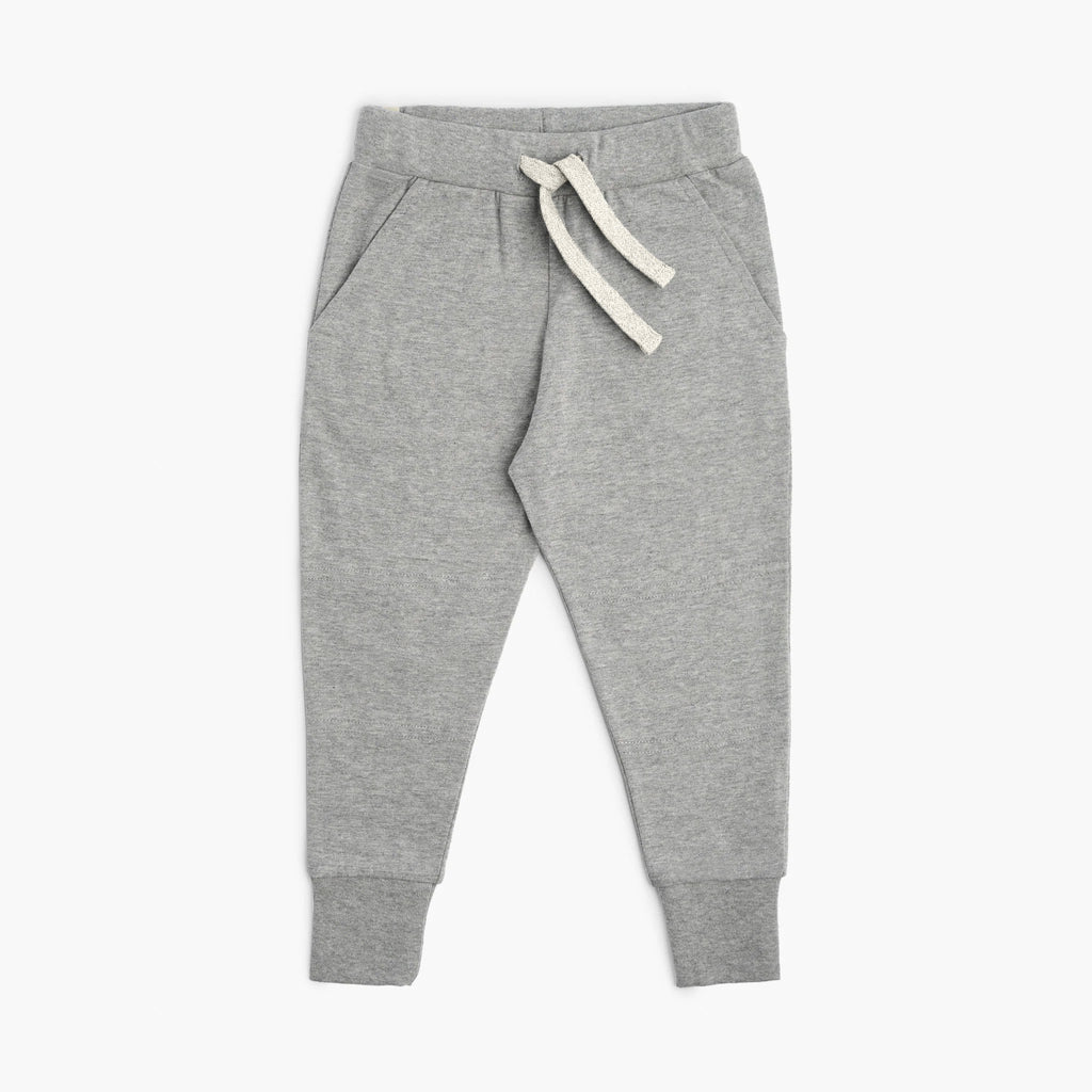 Organic Cotton Kids Sweatpants - Cloud Skinny Sweats - Heather Grey - Toddler Kids Tweens Sweatpants - Made in Canada - mini mioche