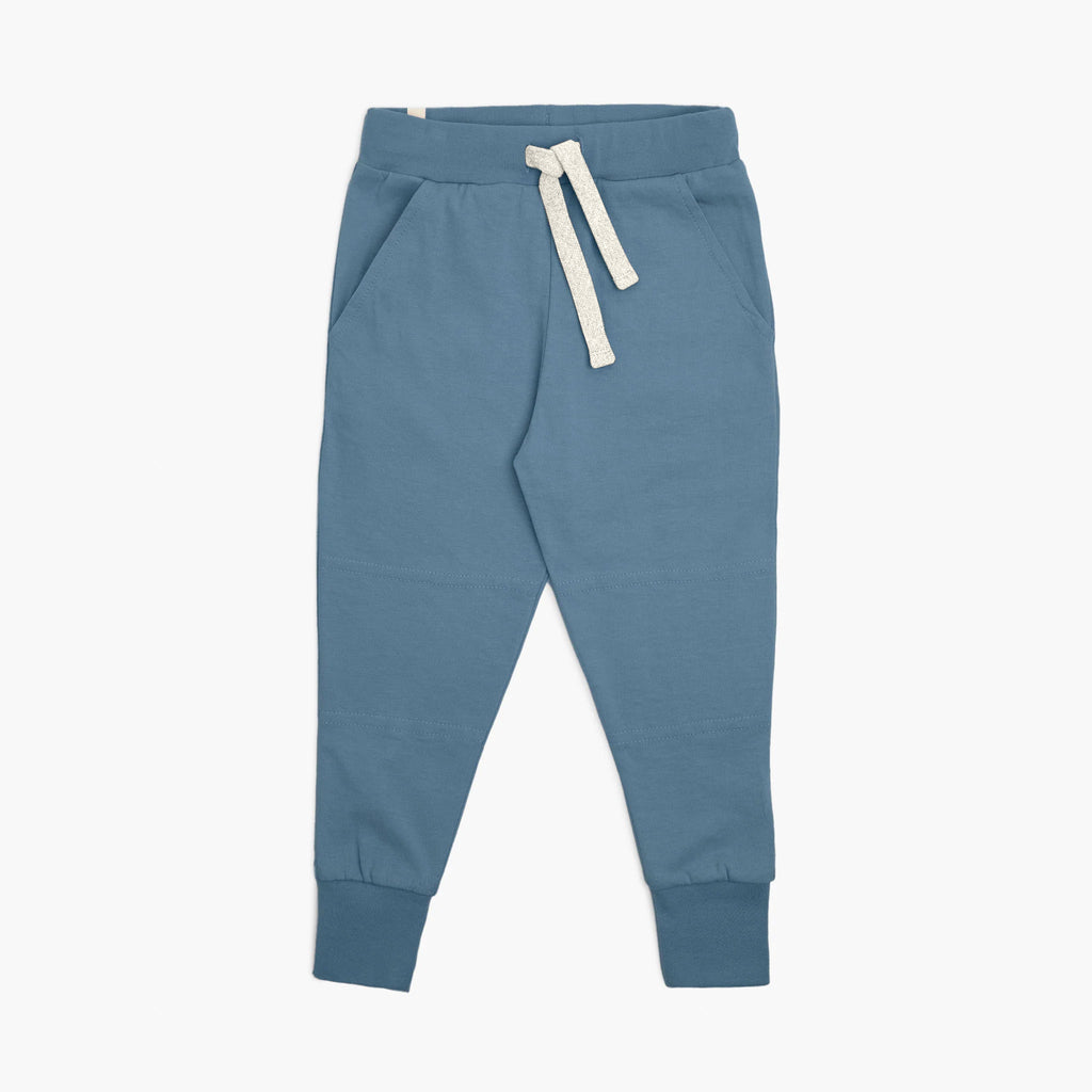 Organic Cotton Kids Sweatpants - Cloud Skinny Sweats - River - Toddler Kids Tweens Sweatpants - Made in Canada - mini mioche