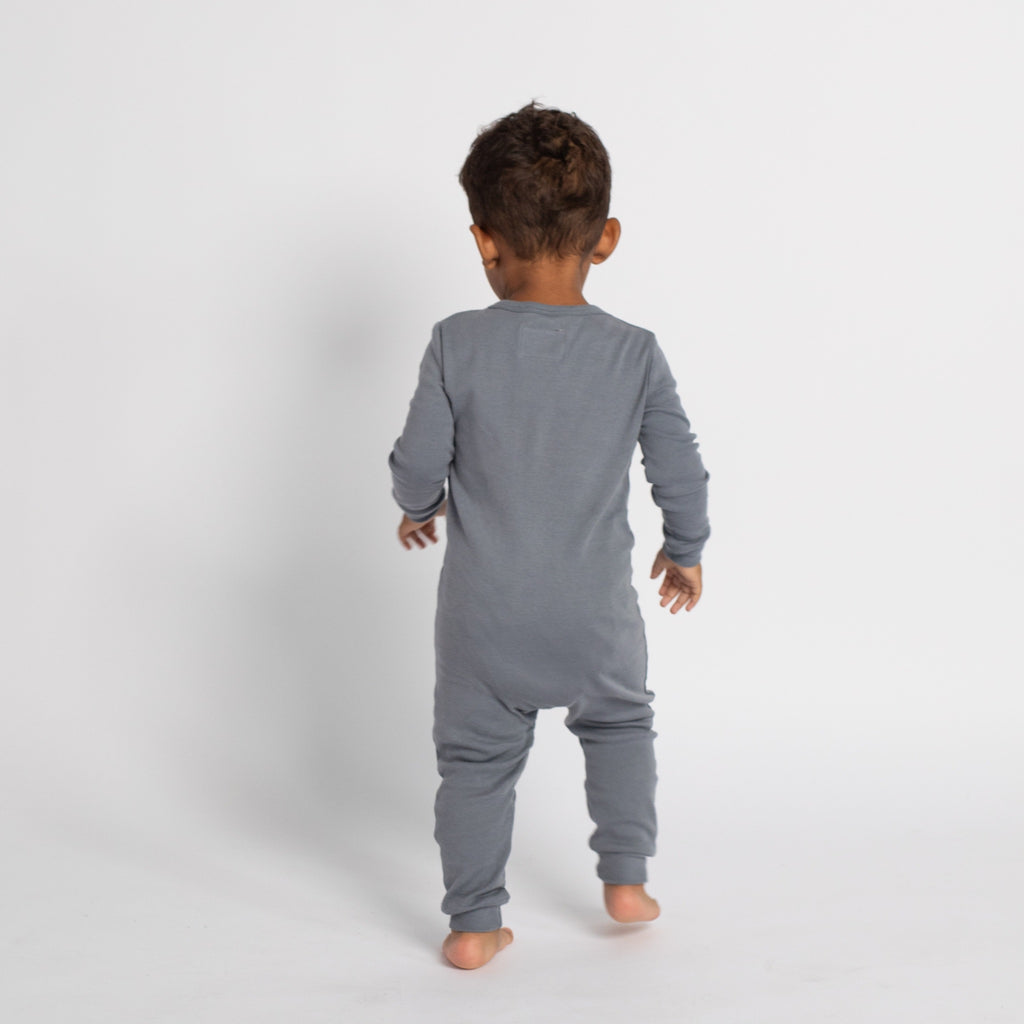 Dreamy Sleeper Romper - Pajamas - Slate Blue - 0-3 months - mini mioche