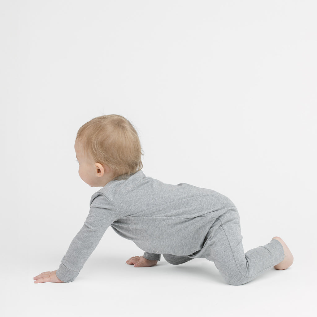 Flow Henley Romper - Rompers - Greymix - 0-3 months - mini mioche