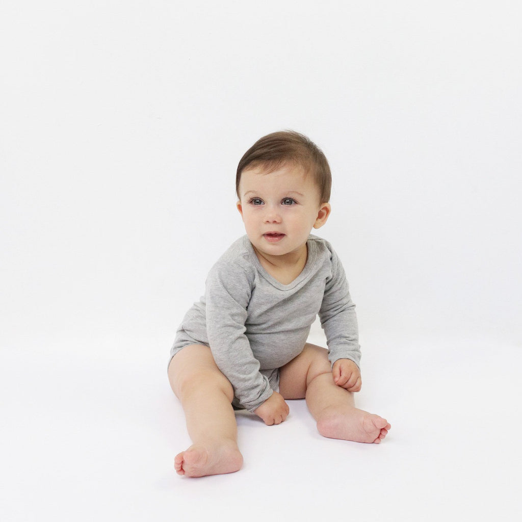 Cloud Long Sleeve Onesie - Onesies - Heather Grey - 0-3 months - mini mioche