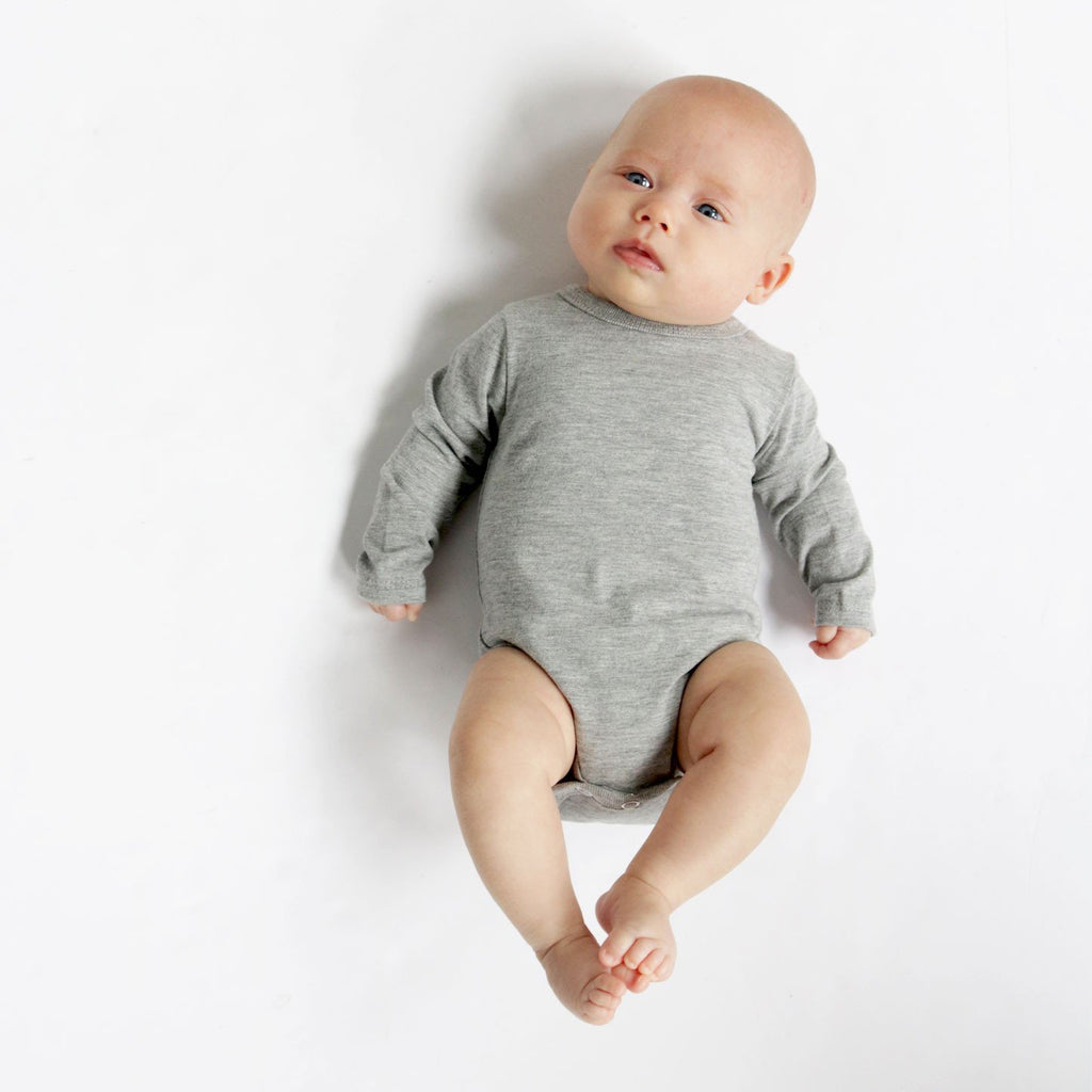 Cloud Long Sleeve Onesie - Onesies - Heather Grey - 0-3 months - mini mioche