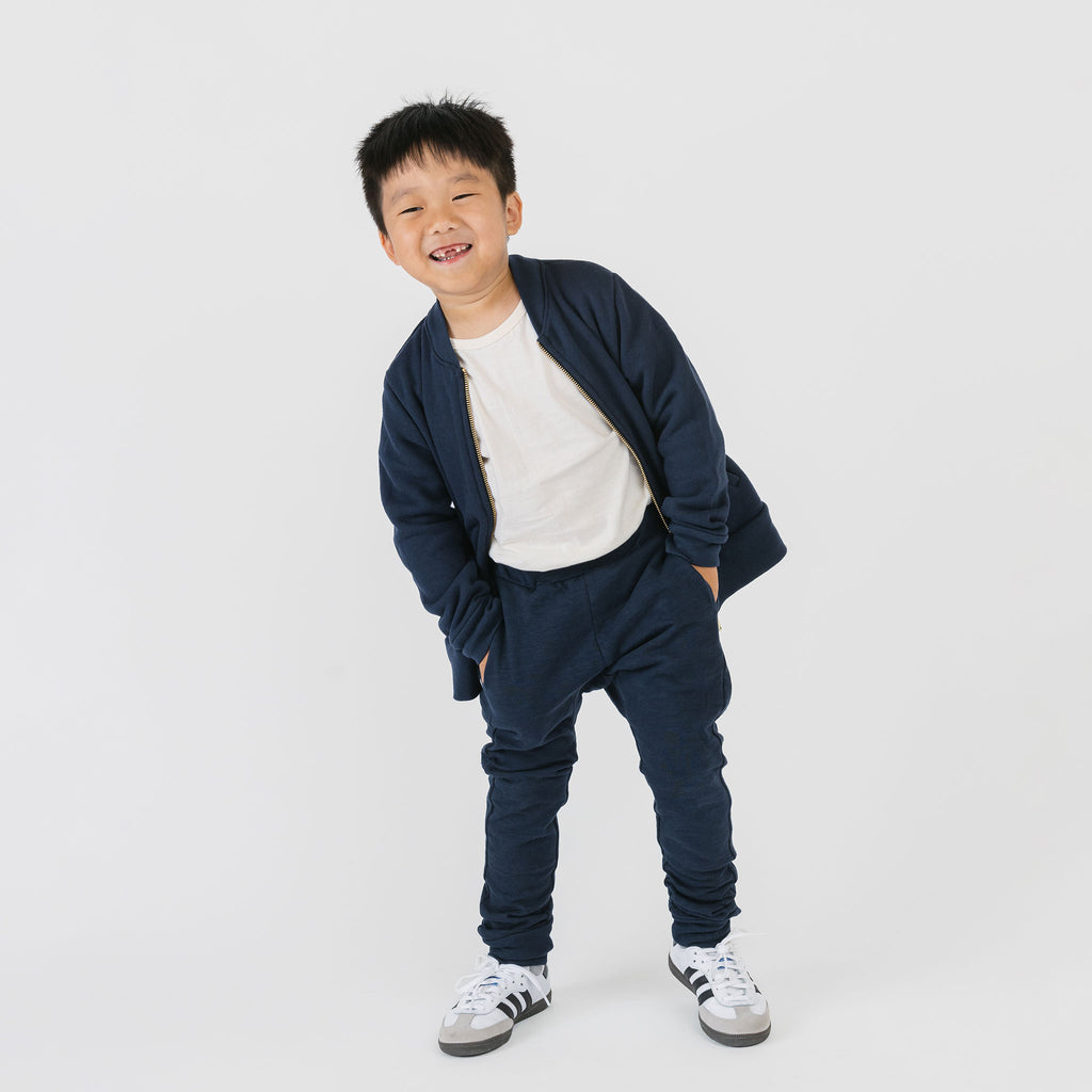 Mod Joggers - Sweatpants - Navy - 12-18 months - mini mioche