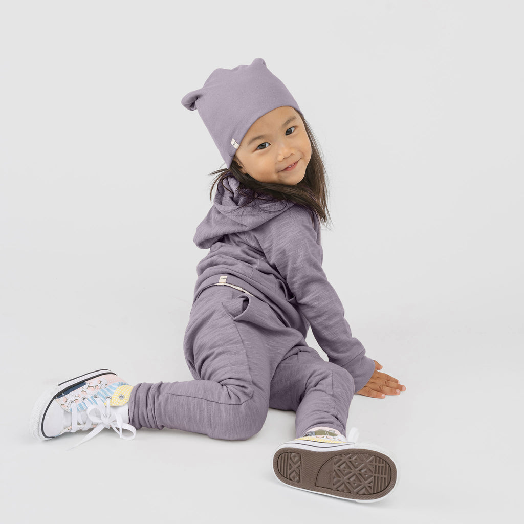 Mod Tie Joggers - Sweatpants - Vintage Plum - 1/2 years - mini mioche