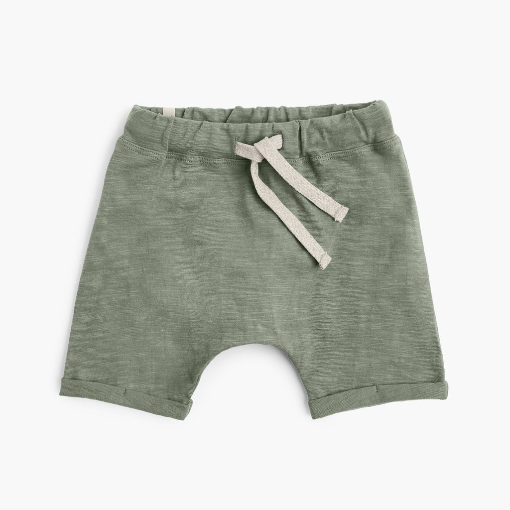 Mod Slouchy Shorts - Shorts - Thyme - 3-6 months - mini mioche