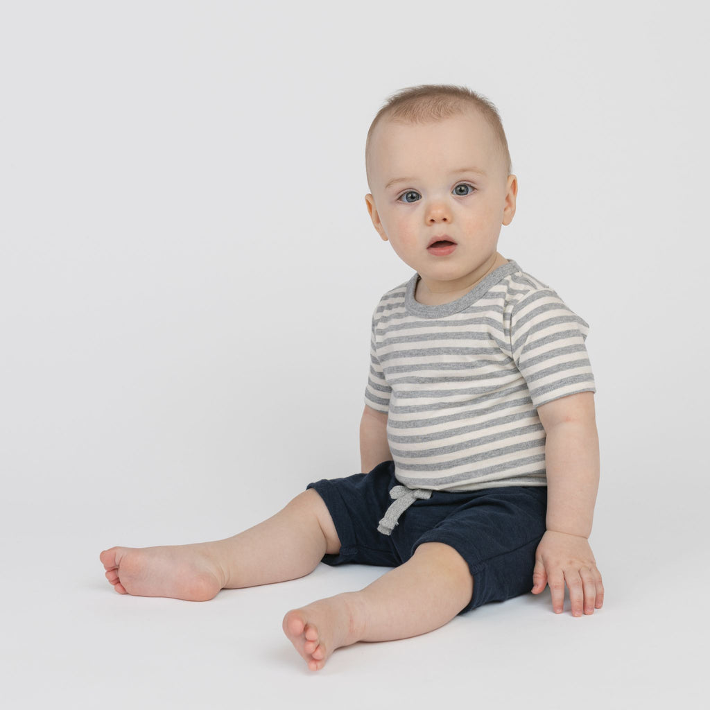 Mod Slouchy Shorts - Shorts - Navy - 3-6 months - mini mioche