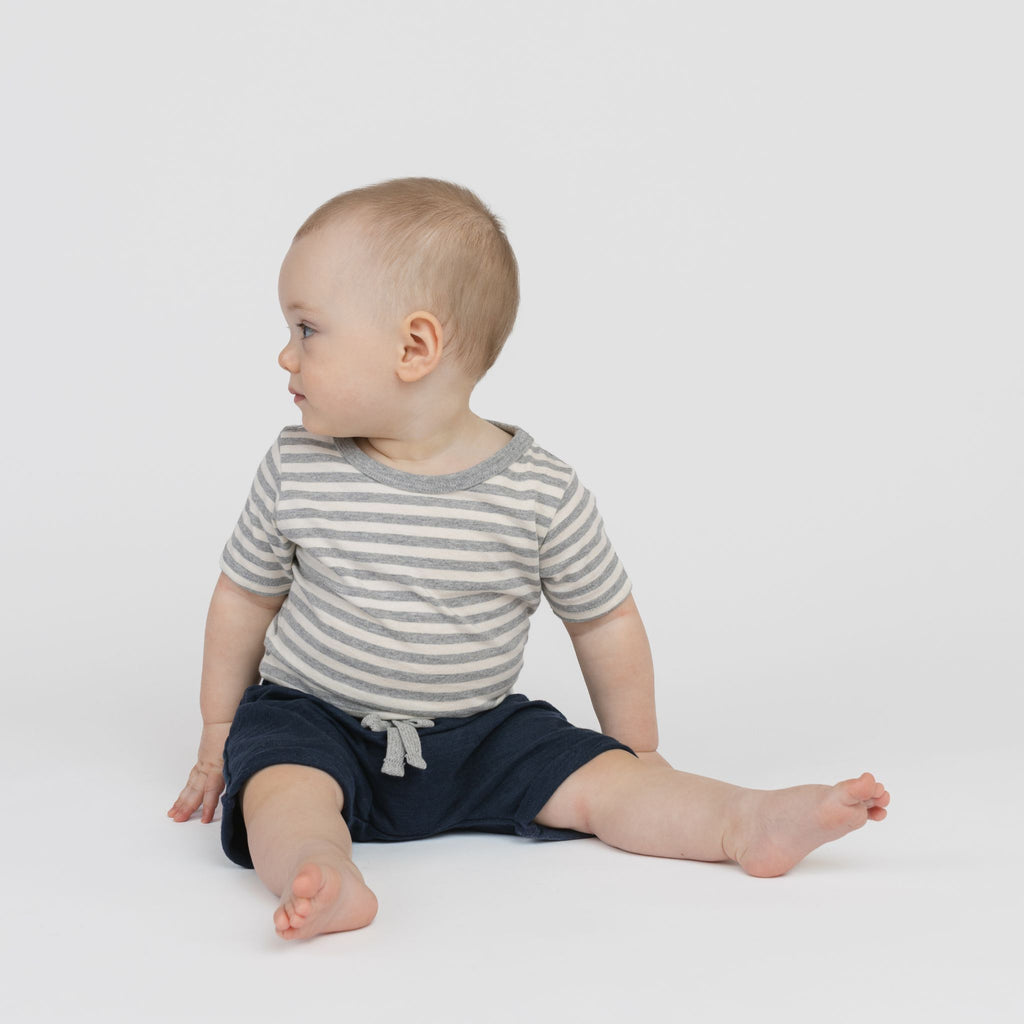 Mod Slouchy Shorts - Shorts - Navy - 3-6 months - mini mioche