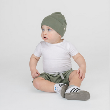 Mod Slouchy Shorts - Shorts - Thyme - 3-6 months - mini mioche