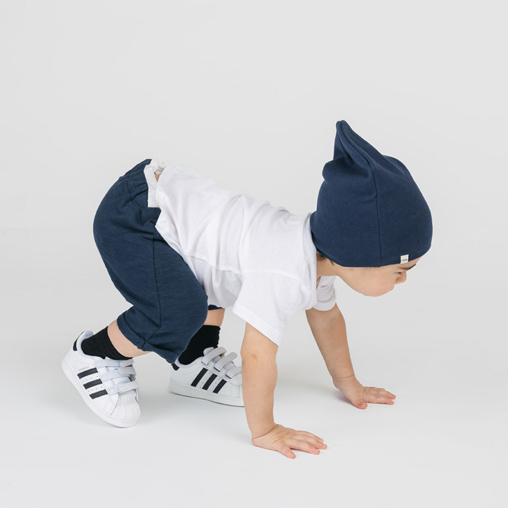 Mod Slouchy Shorts - Shorts - Navy - 3-6 months - mini mioche