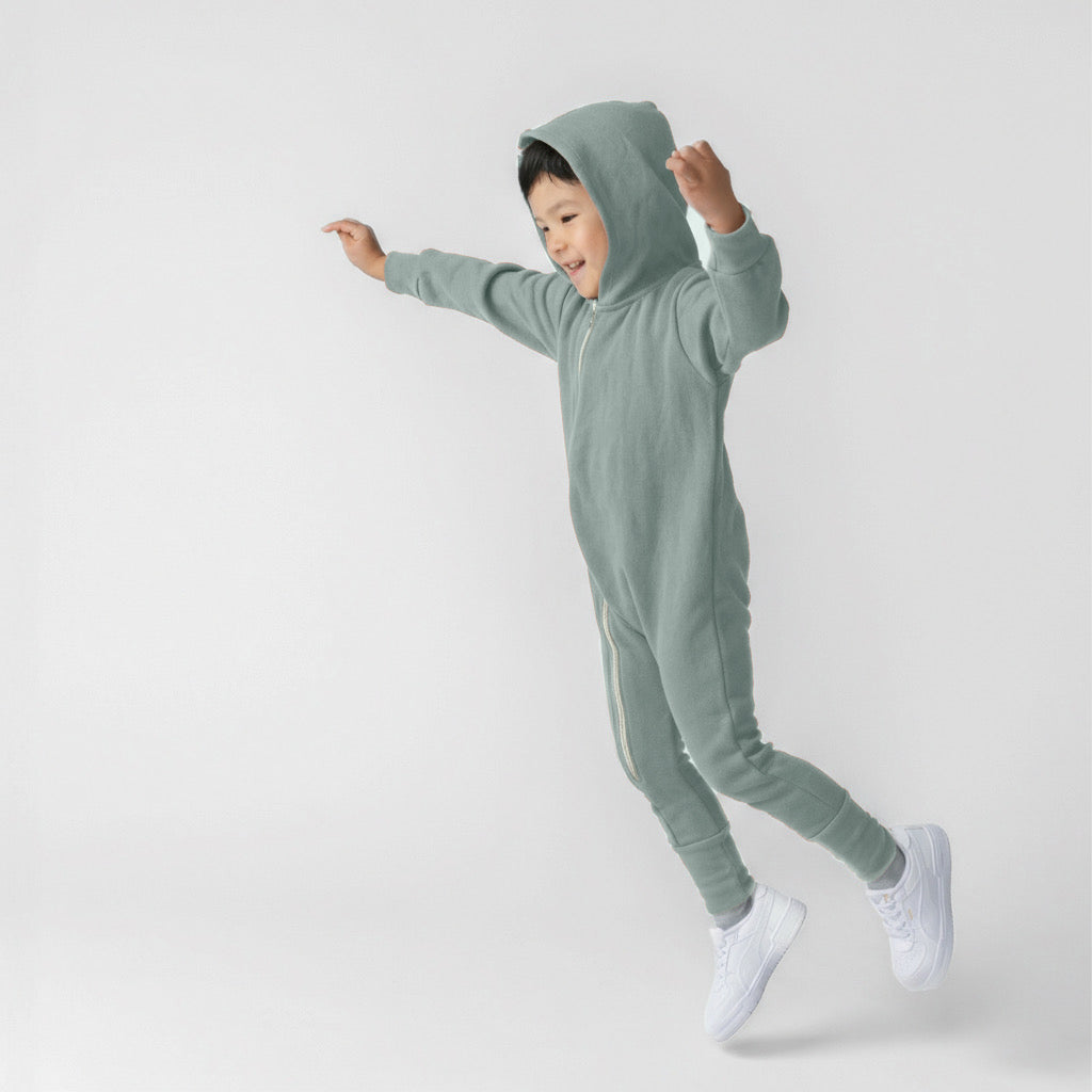 Plush Biker Romper - Organic Cotton Baby and Kids Fleece Rompers - Ocean - Newborn to 12 years old - Made in Canada - mini mioche