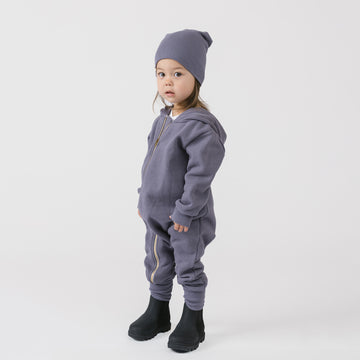 Plush Biker Romper - Organic Cotton Baby and Kids Fleece Rompers - Vintage Plum - Newborn to 12 years old - Made in Canada - mini mioche
