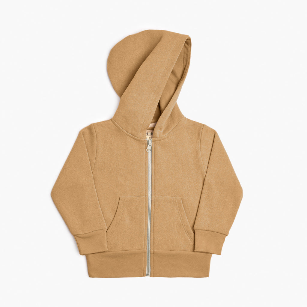 Plush Hoodie - 100% GOTS Certified Organic Cotton Fleece Hoodies - Honeycomb - Toddlers Kids Tweens and Teens - Made in Canada - mini mioche