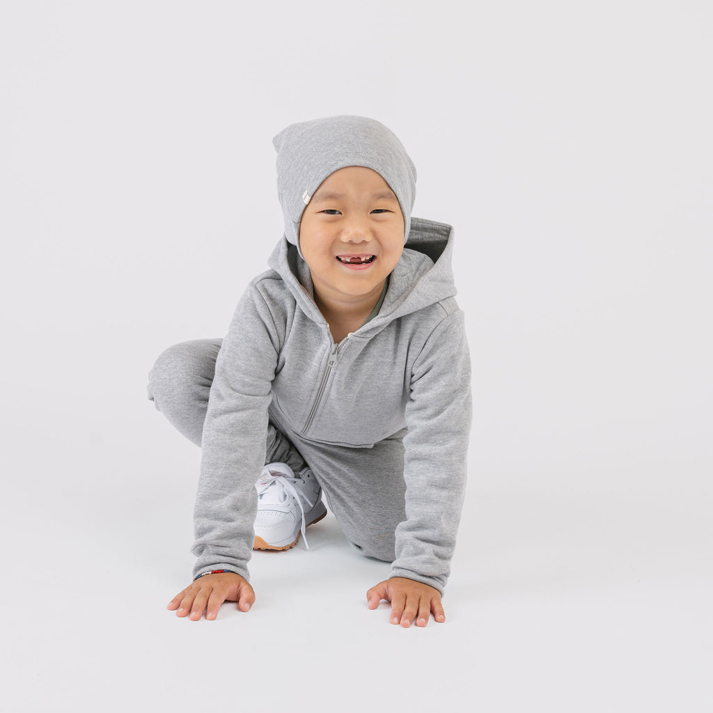 Plush Hoodie - Hoodies - Heather Grey - 0-3 months - mini mioche