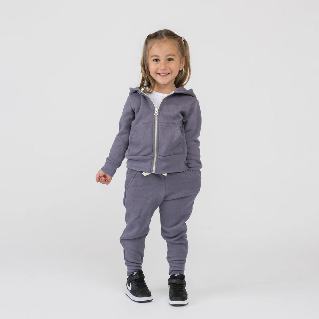 Plush Hoodie - 100% GOTS Certified Organic Cotton Fleece Hoodies - Vintage Plum - Toddlers Kids Tweens and Teens - Made in Canada - mini mioche