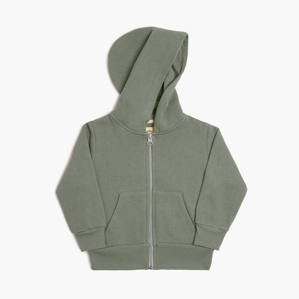 Organic Cotton Kids Hoodies - Plush Hoodie - Toddler and Kids Hoodies Made in Canada - Thyme - mini mioche