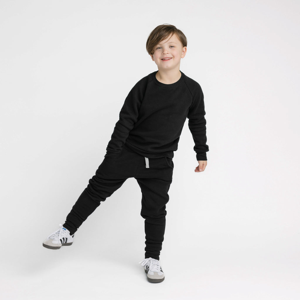 Plush Skinny Sweats - Sweatpants - Black - 6-12 months - mini mioche