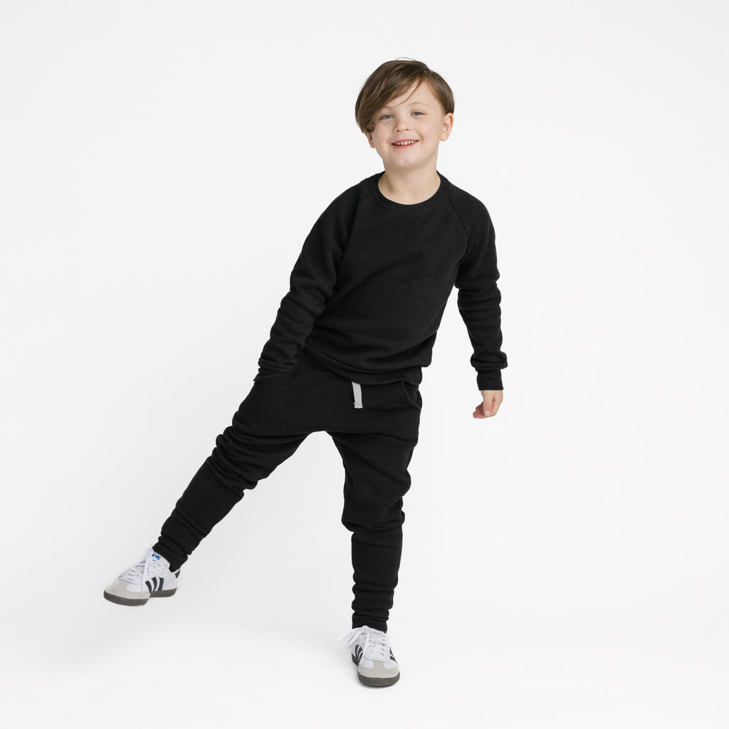 Plush Skinny Sweats - Sweatpants - Black - 6-12 months - mini mioche