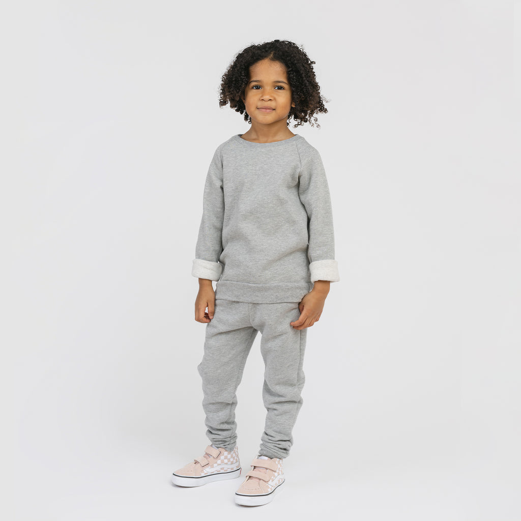 Plush Skinny Sweats - Sweatpants - Heather Grey - 6-12 months - mini mioche