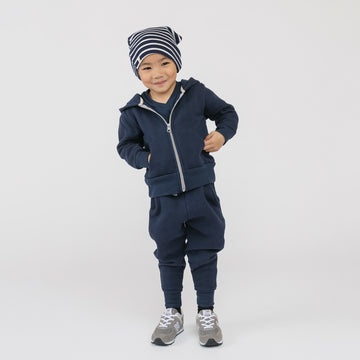 Plush Skinny Sweats - Sweatpants - Navy - 6-12 months - mini mioche