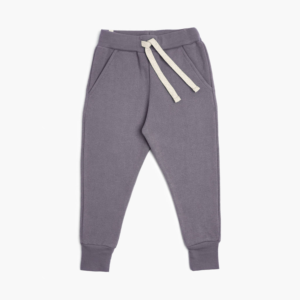 Plush Skinny Sweats - 100% GOTS-Certified Organic Cotton Fleece Sweatpants - Vintage Plum - Toddler Kids Tweens and Teens - Made in Canada - mini mioche