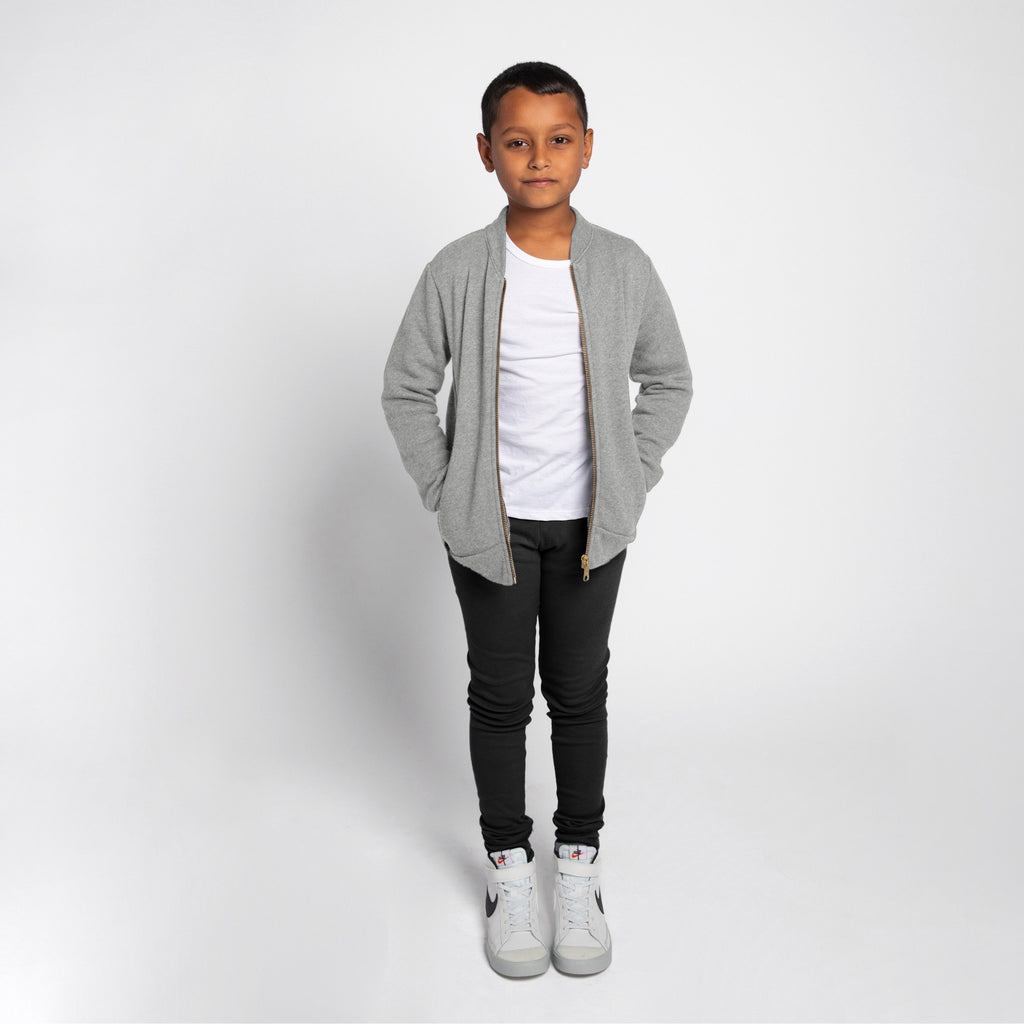 Varsity Bomber - Jackets - Heather Grey - 1/2 years - mini mioche