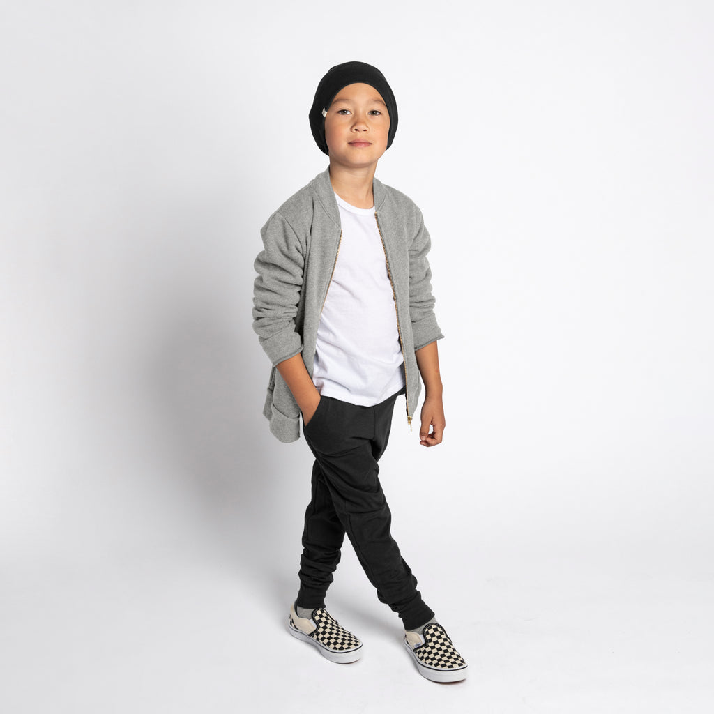 Varsity Bomber - Jackets - Heather Grey - 1/2 years - mini mioche