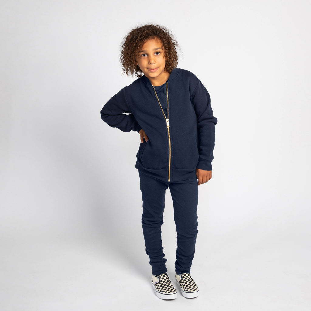 Plush Varsity Bomber - Jackets - Navy - 1/2 years - mini mioche