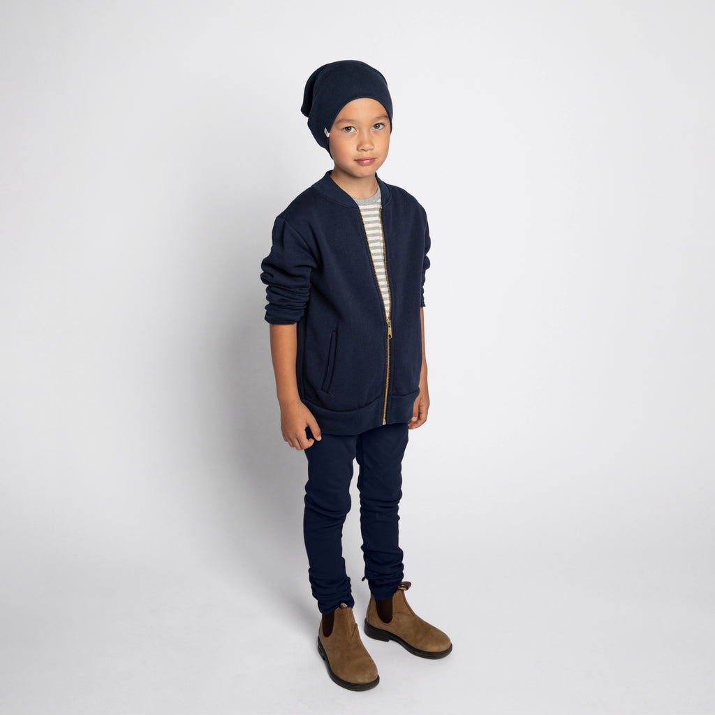 Plush Varsity Bomber - Jackets - Navy - 1/2 years - mini mioche