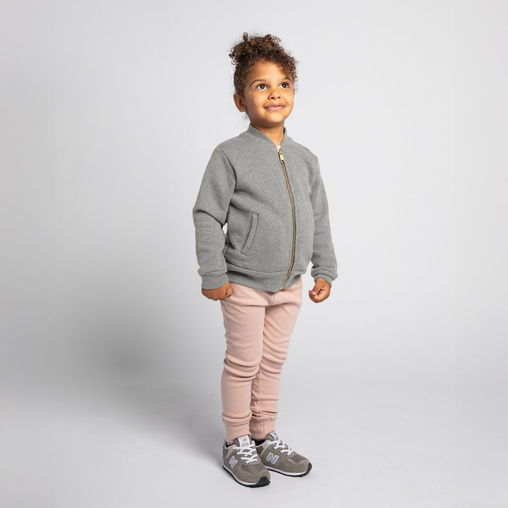 Varsity Bomber - Jackets - Heather Grey - 1/2 years - mini mioche