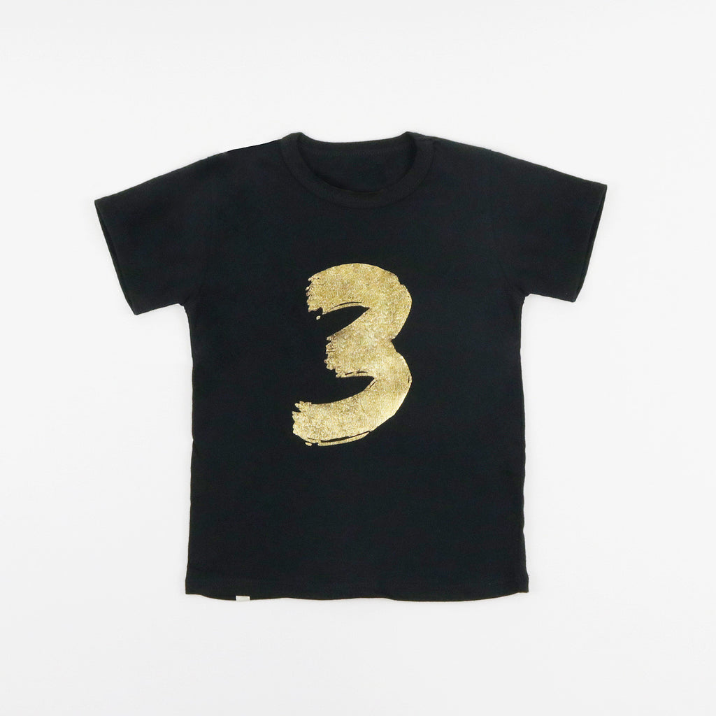 Number Tee - Short Sleeve Tees - Black - 3 - mini mioche